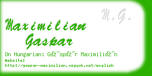 maximilian gaspar business card